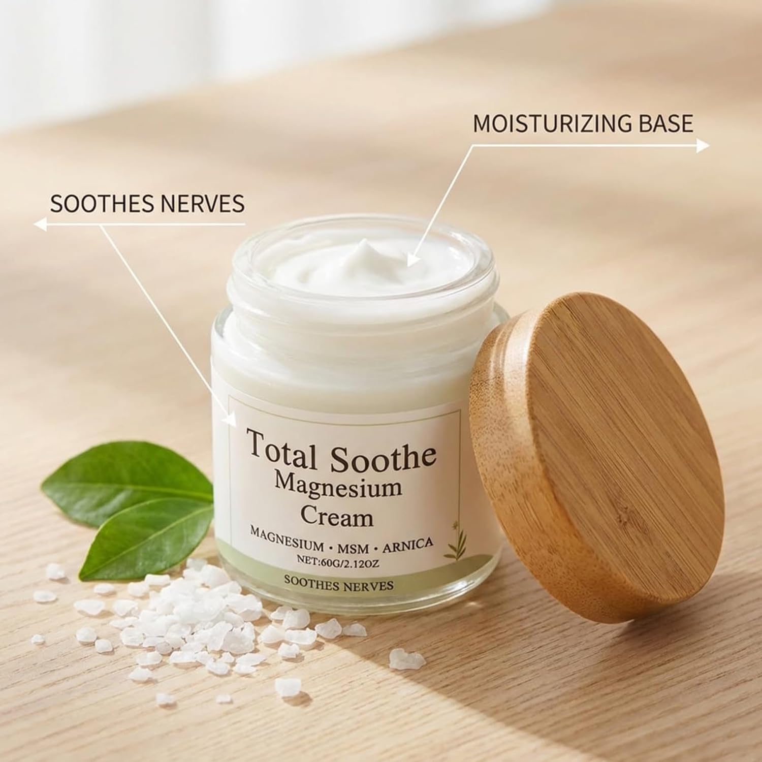 Total Soothe Magnesium Cream, Magnesium MSM & Arnica Muscle Relief Cream for Joints, Knees & Back, Fast-Absorbing, Non-Greasy Body Moisturizer for Muscle Soreness & Recovery-2.12 oz — view 7