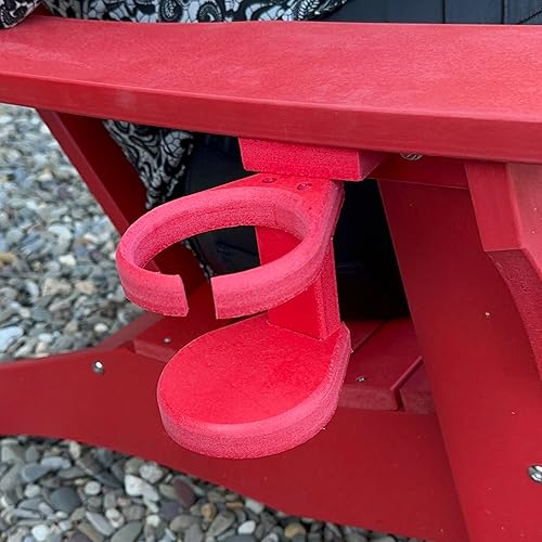 Miniatura 6 de Portavasos duradero para muebles de exterior, accesorio para silla Adirondack, rojo, perfecto para entusiastas del aire libre, asequible y fácil de