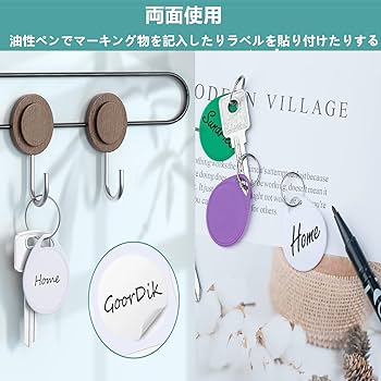 K名前専用ページ Amazon.co.jp: [SensaBliss] ネームタグ キータグ 書き込み可能 丸型