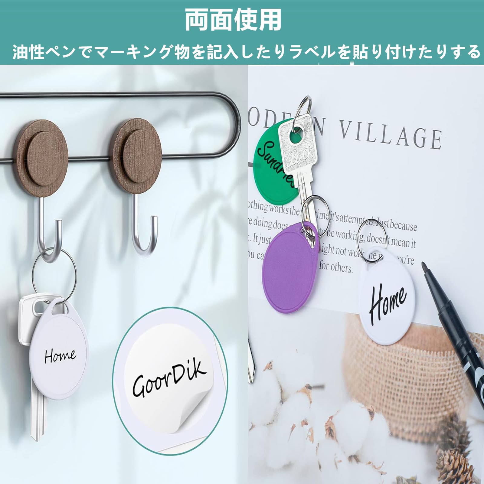 Amazon.co.jp: [SensaBliss] ネームタグ キータグ 書き込み可能 丸型