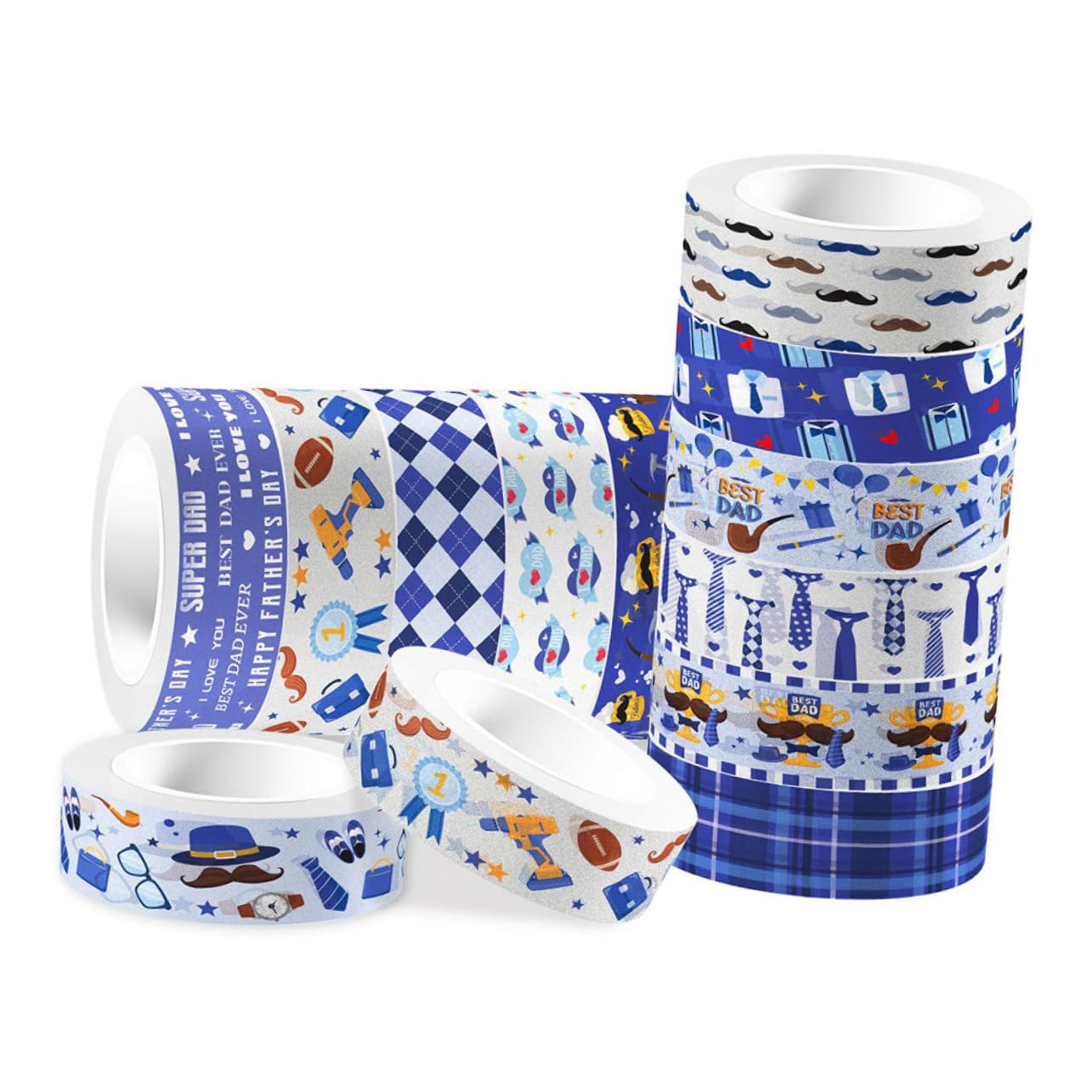 Tofficu 48rollen Washi Tape Für Diy Bastelprojekte Transparente Klebebänder Für Scrapbooking Geschenkverpackungen Und Journaling Zum Vatertag