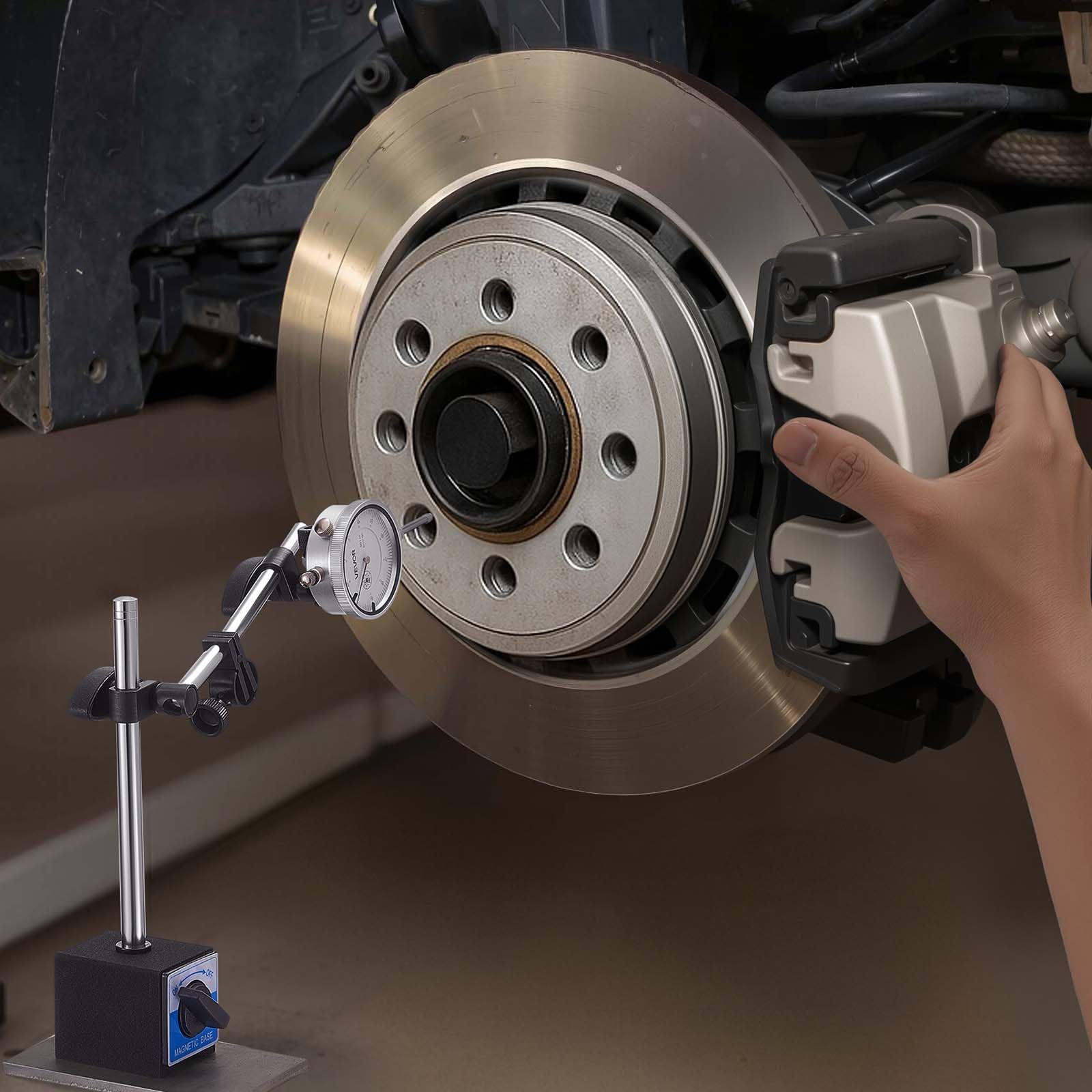 VEVOR Indicateur de Test à Cadran Gradué en pouces, Précision 0,03 mm, Plage de Mesure de 0 à 25,4 mm, Comparateur à Grand Cadran Professionnel pour Mesure du Diamètre Intérieur, Détection Faux-rond