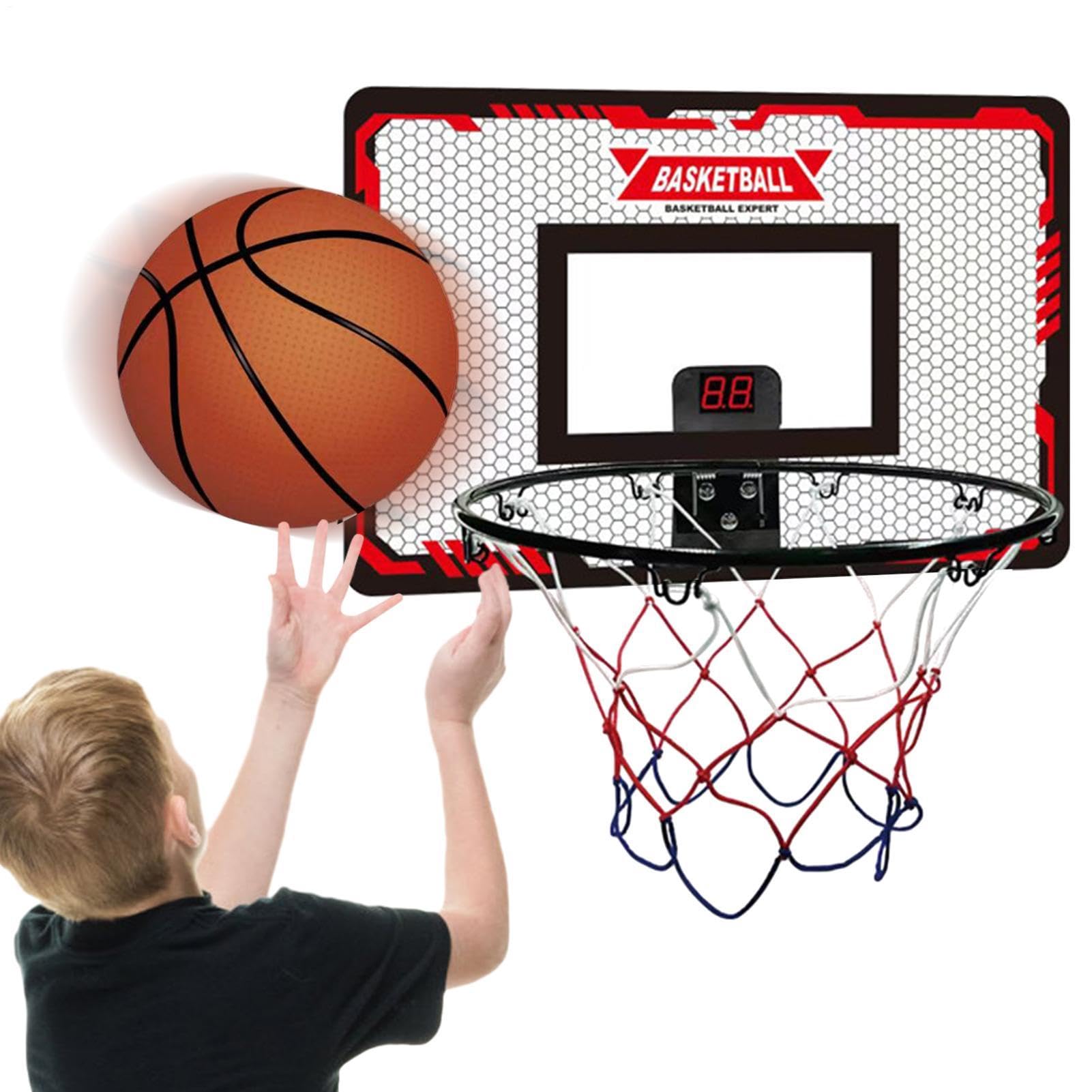 Canasta De Baloncesto Interior Aro Baloncesto Sin Taladro, Set Juego | Canasta Infantil Básquet Set Accesorios Juegos Deportivos Niños y Adultos, Interior Puerta Pared Hogar Ofici
