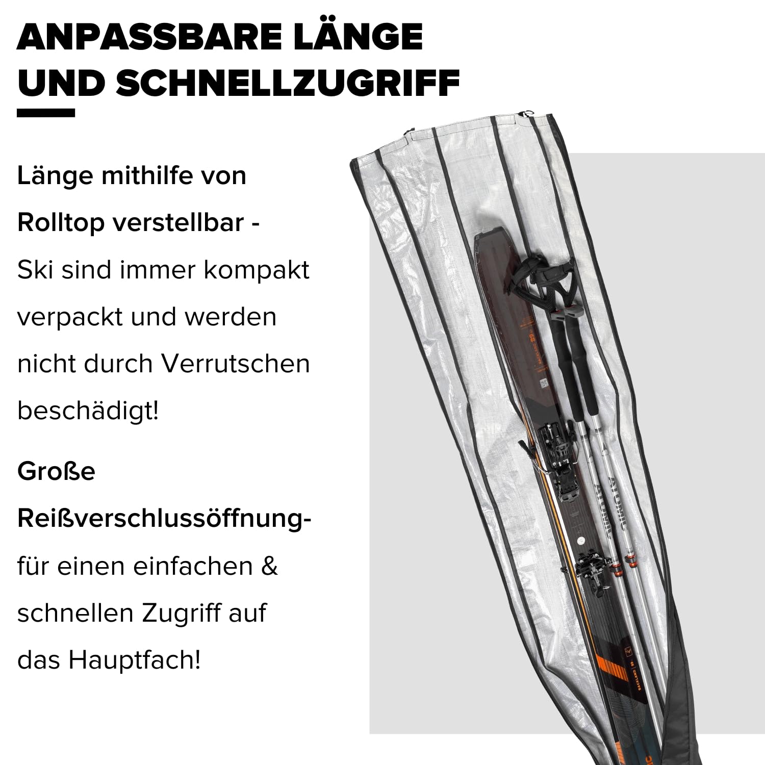 Atomic Ski-Sack Ski Bag, 26 x 205 x 14 cm, Längenverstellbar, Polyester, rot/hellrot, AL5038510