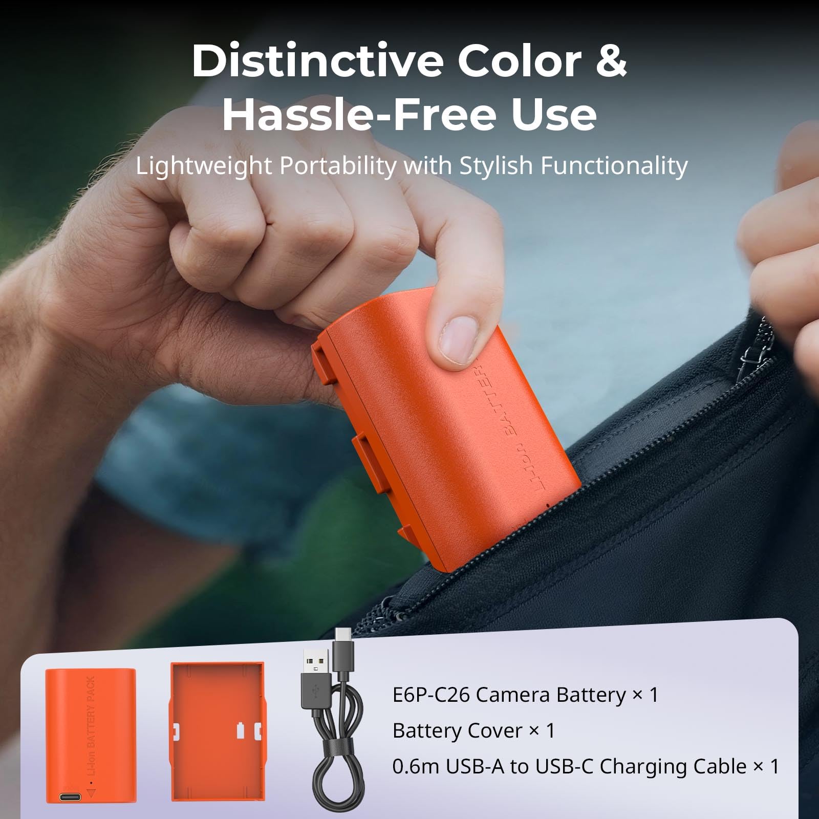 SMALLRIG LP-E6P Akku, 2520mAh Ersatz USB-C Akku für Canon EOS R5 Mark II, R6 Mark II R5, R6, R7, 5D Mark II, 5D Mark IV, 2,5H Schnelle Vollständige Ladung, Vollständig dekodiert für Canon Akku - 5407