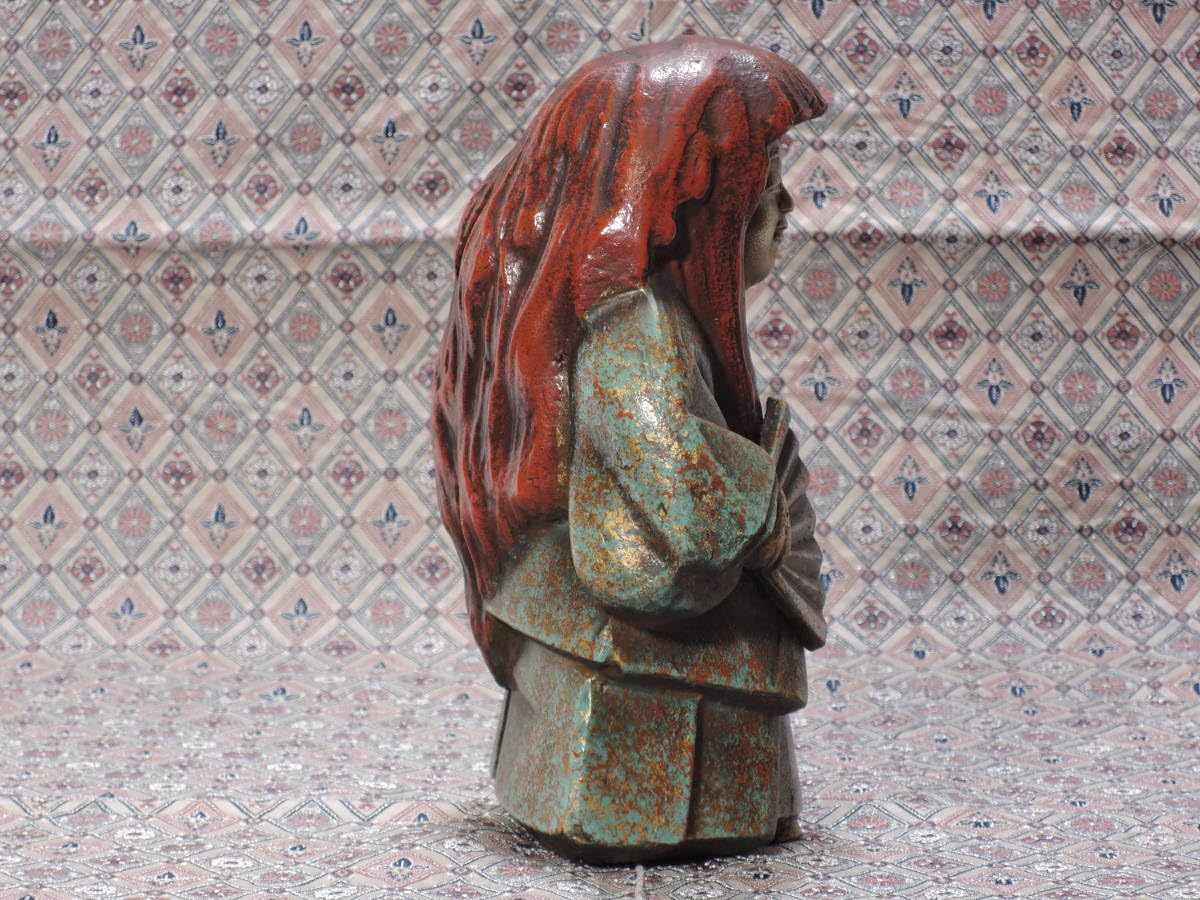 高岡銅器 須賀木仙子作 鋳銅 宗旦居士像 約3㎏ 共箱 V R9533B 高岡銅器