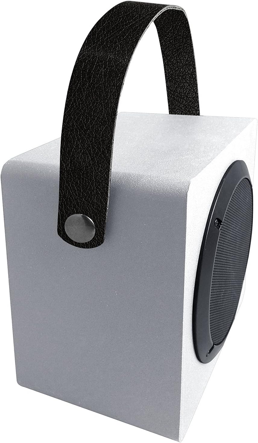 Top and side view of the Coby Tune Box speaker, highlighting the carrying handle and the speaker's compact form factor.
