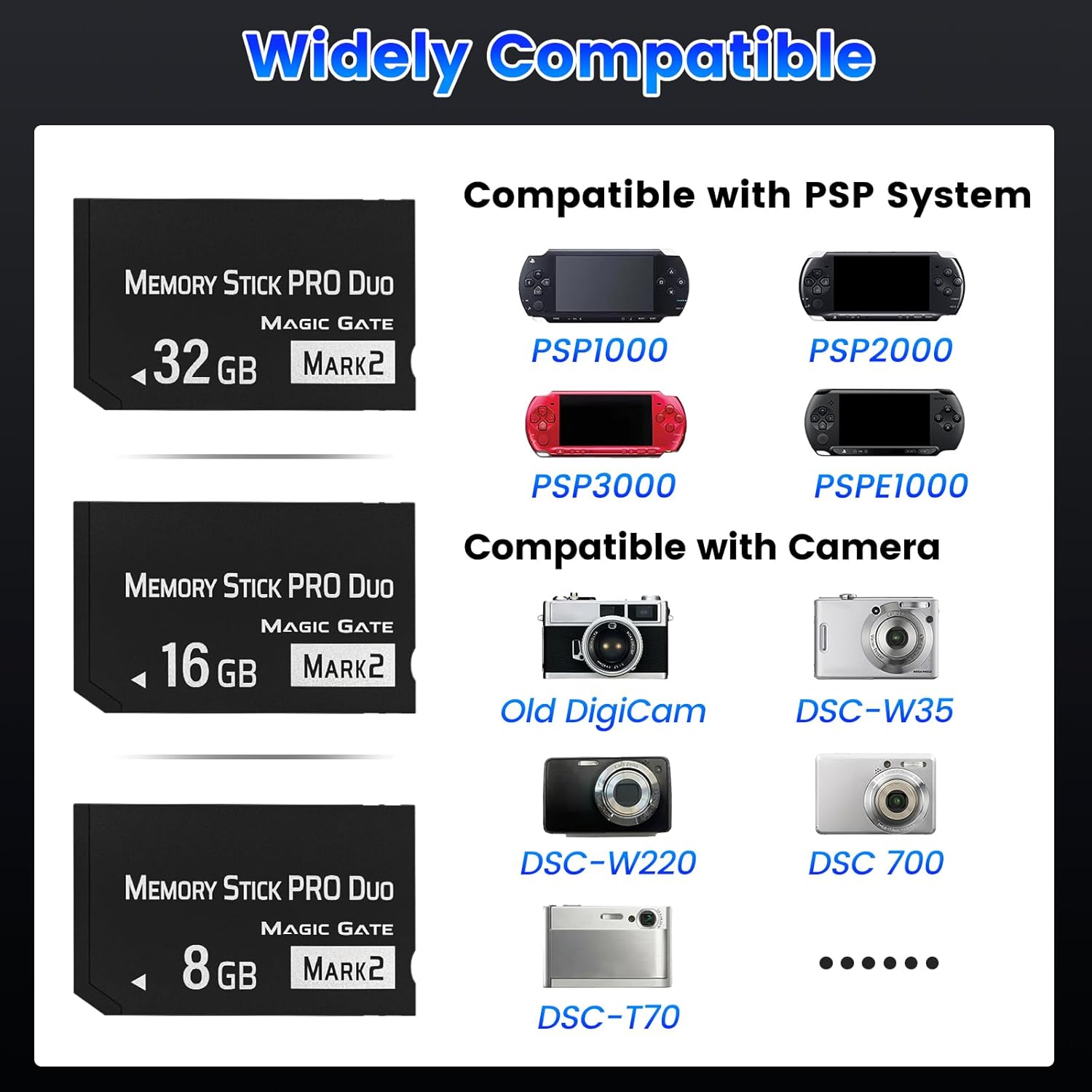 MS 32GB Memory Stick Pro Duo Mark2,High Speed 32GB Memory Stick Duo Card Compatible with PSP Memory Stick Cards (32gb)