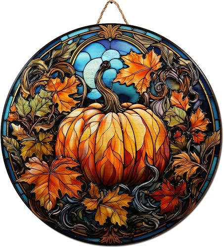 V VIBEPY Cartel de madera de calabaza personalizado impreso en 2D, letrero de otoño, letrero de calabaza para decoración de otoño, letrero de madera