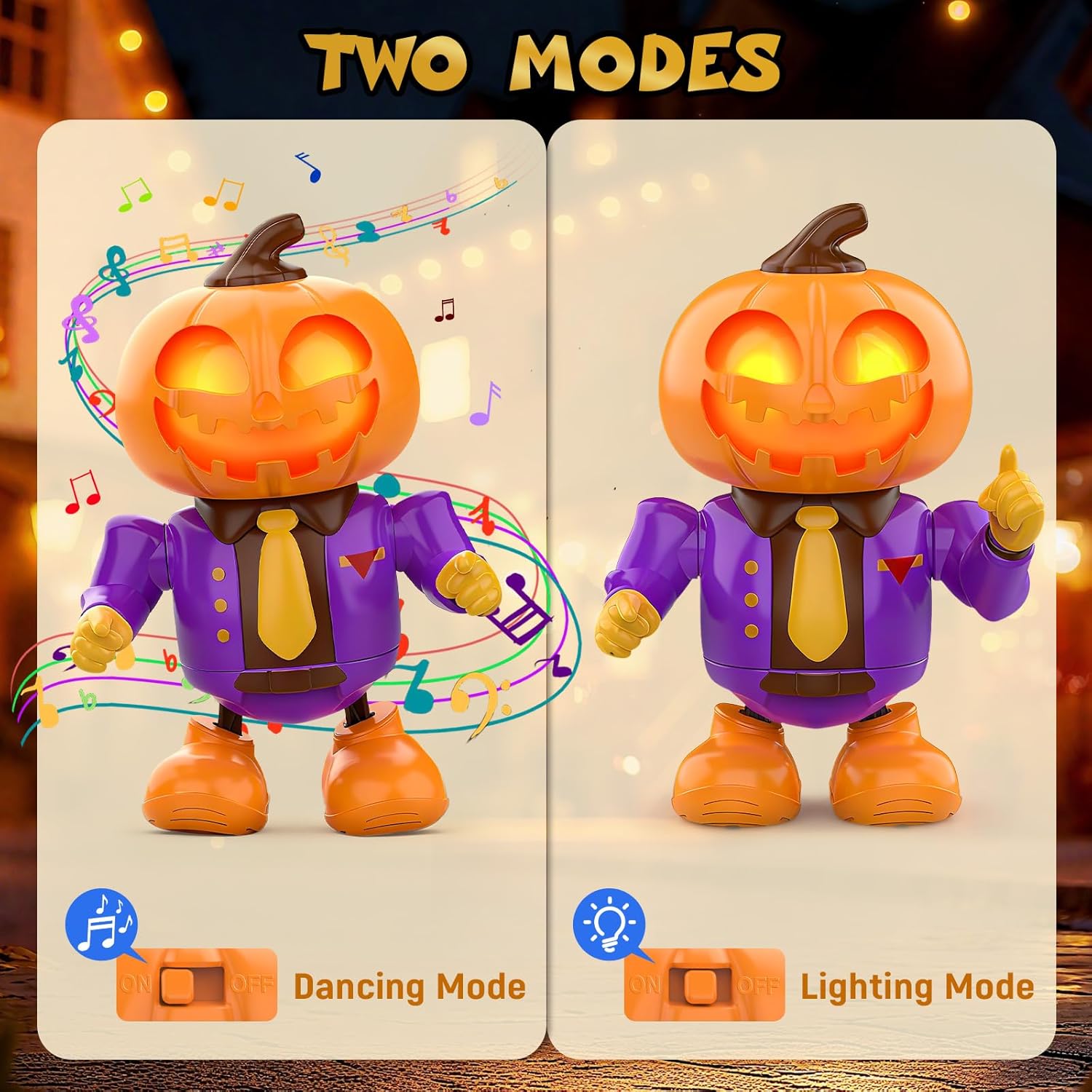 Blasland Baby Dancing Music Pumpkin Toys, Fun Interactive Dancing Robot with Light Up Eyes, Birthday Christmas Toys for Baby Boy Girl 3 4 5 6 - Image 4