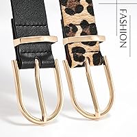 Vista 9 de VONMELLI Paquete de 3 cinturones de mujer para pantalones vaqueros, cinturón de vestir con hebilla dorada