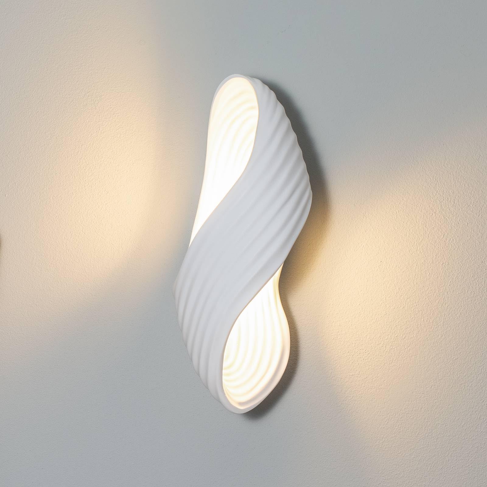 Lindby Applique Murale Ornela AI à intensité variable (Moderne) en Blanc Plâtre/Terre Cuite e. a. pour Salon & Salle manger (1 lampe,à G9), Lampe Eclairage Luminaire Mural