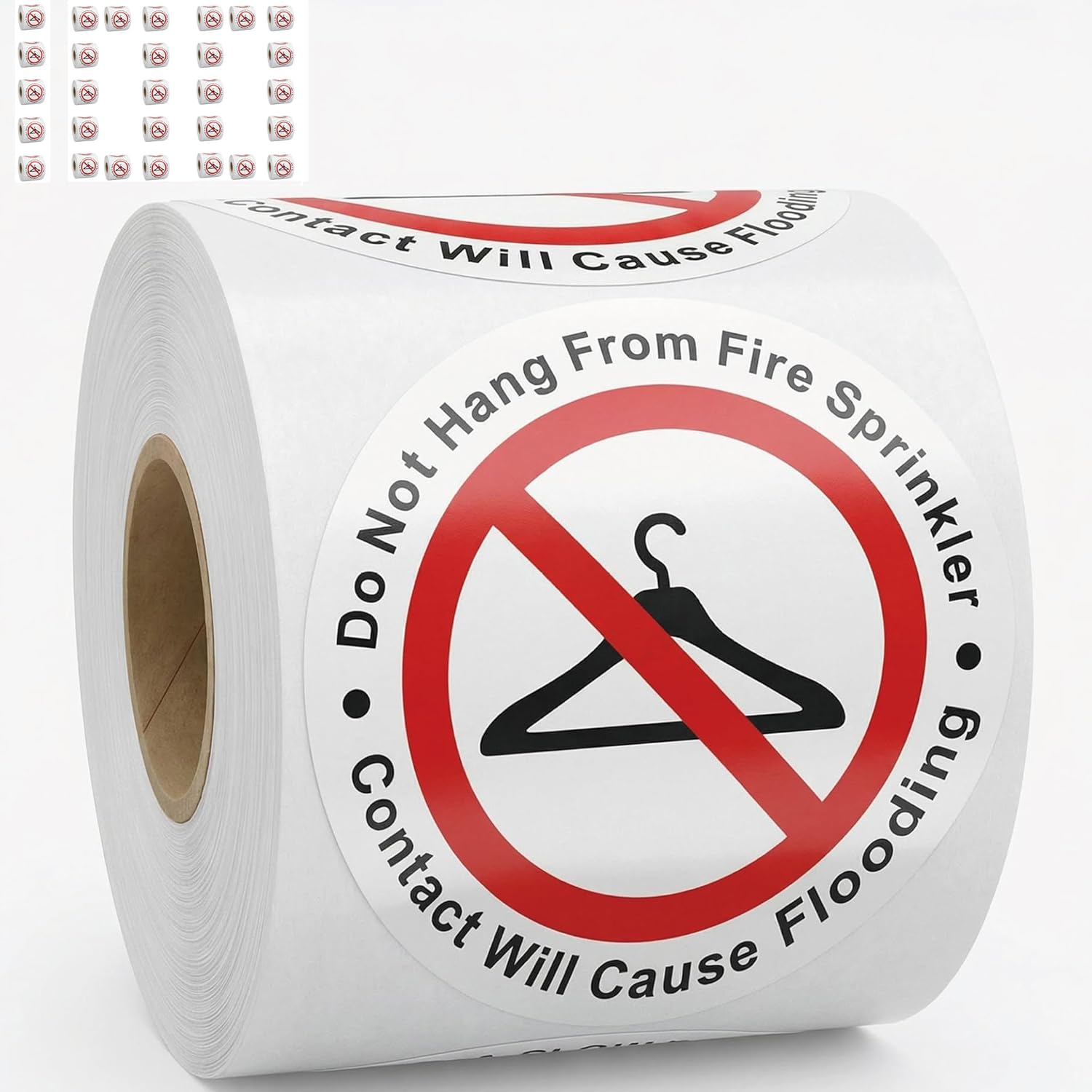 150 PCS Do Not Hang from Fire Sprinkler Sign,3 inch Super Adhesive Vinyl Stickers