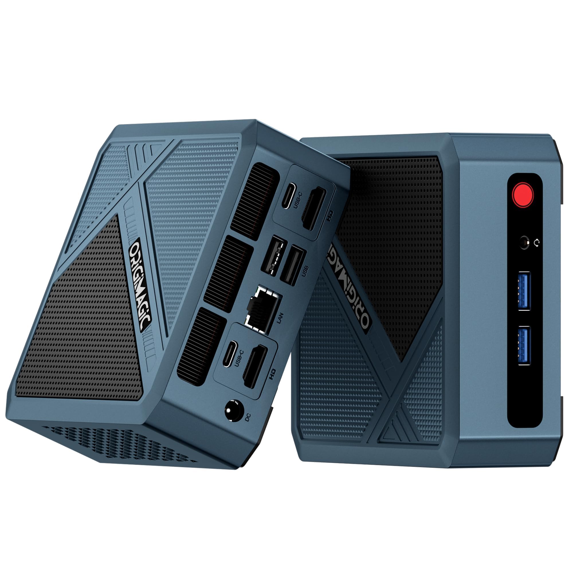 origimagic N2 Pro Mini PC,con Ryzen 7 6800H (8C/16T,fino a 4,7GHz),32G RAM 512GB SSD,Dual HDMI 2.0/USB4/WiFi6/BT 5.2/ LAN 2.5G Mini Desktop PC for Businesses