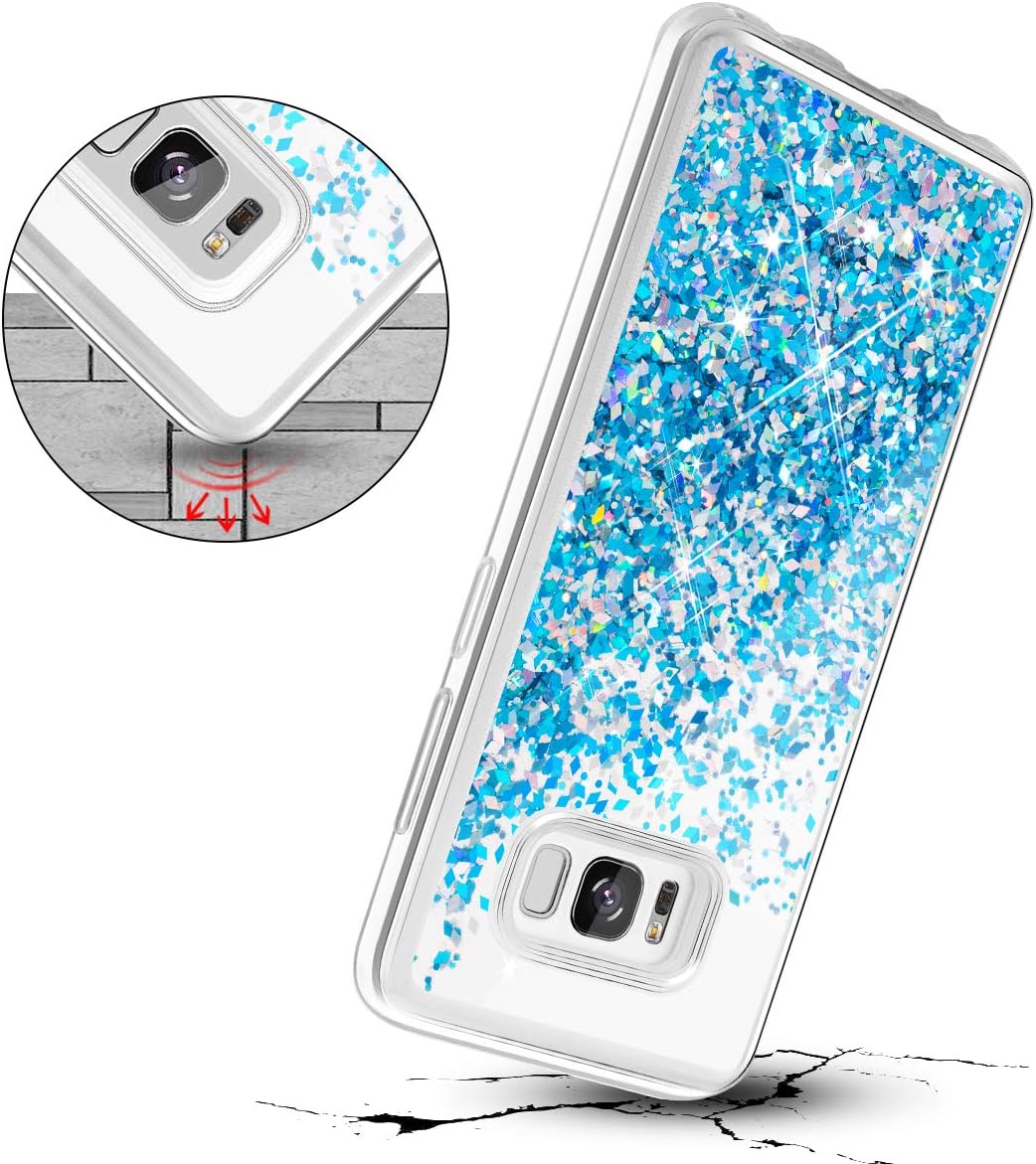 Galaxy S8 Plus Case, Caka Galaxy S8 Plus Glitter Case Luxury Fashion Bling Flowing Liquid Floating Sparkle Glitter Soft TPU Case for Samsung Galaxy S8 Plus (Blue)