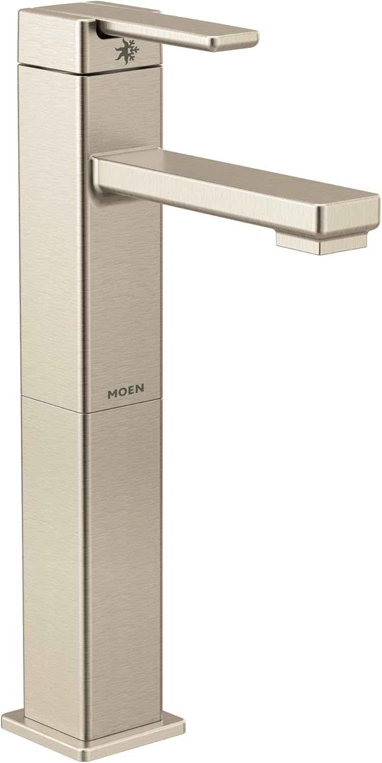 Moen S6712bn 90 Degree One Handle Single Hole Vessel Sink Modern Bathroom Faucet Brushed Nickel Amazon Com