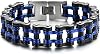 COOLSTEELANDBEYOND Masculine Mens Bike Chain Bracelet of Stainless Steel Two-Tone Polished