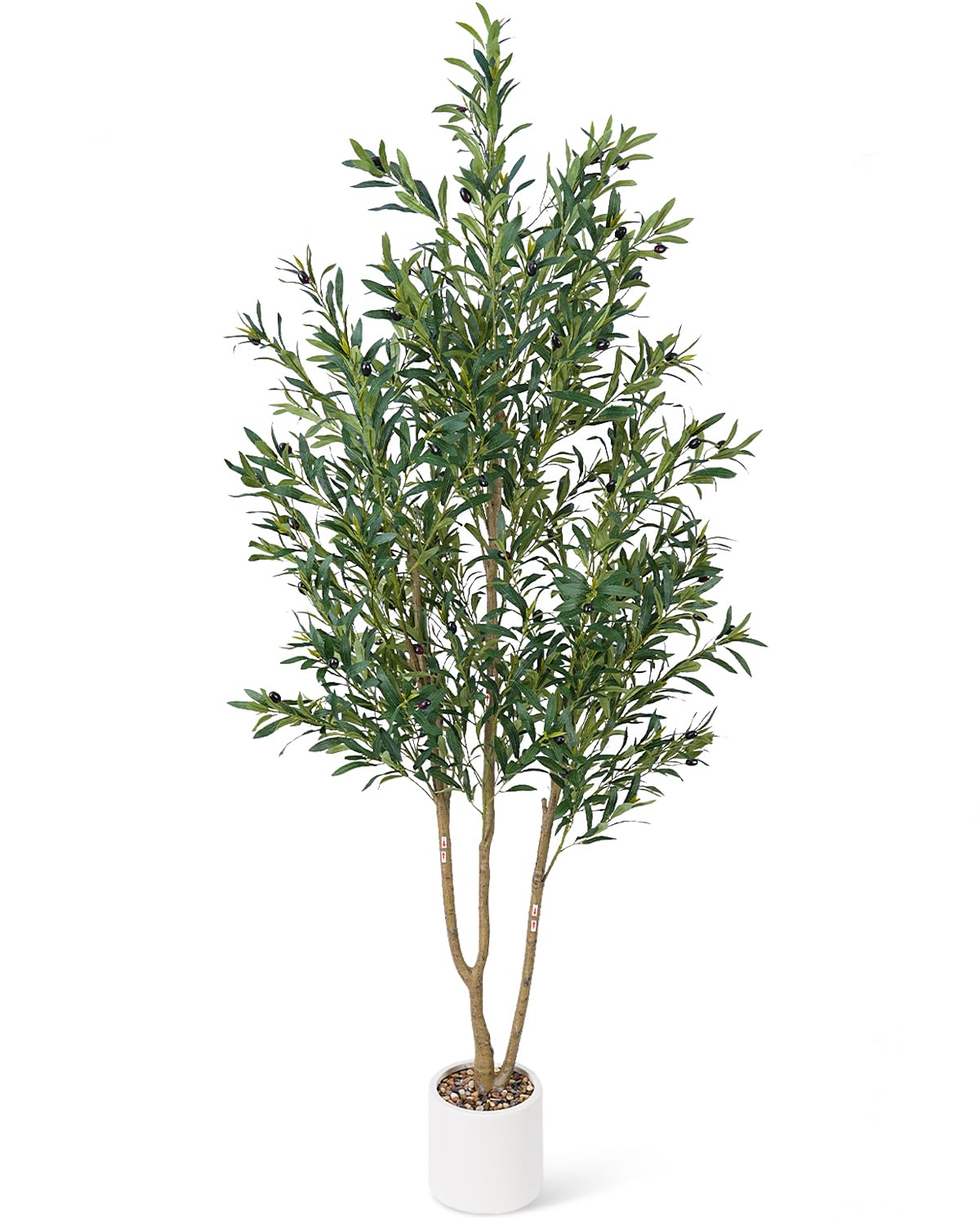 olive tree 6ft fake tree faux plants indoor with pot artificial tree nearly natural olive branches and fruits for living room home office decorations