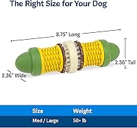Vista 5 de PetSafe Busy Buddy Cravin' Corncob Dog Juguete masticable con anillo de golosinas Goma sin BPA Perro de mantequilla Rompecabezas interactivo