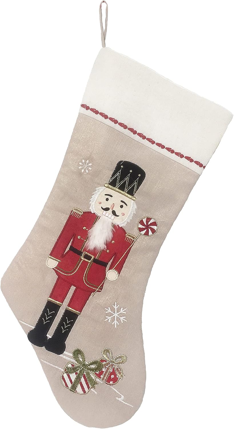 MON AMI White King Mouse Christmas Stocking – 21 Bag, Christmas Décor, Festive X Mas Socks for Family & Kids