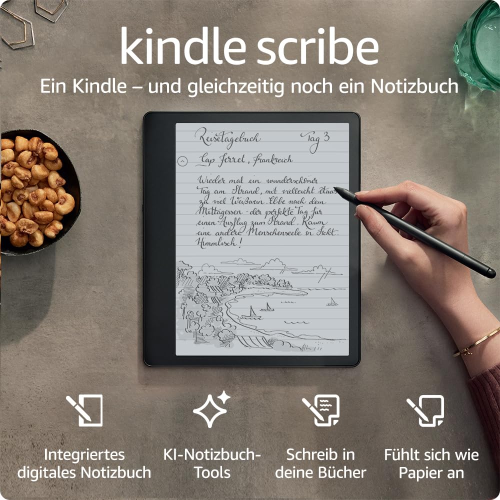 Kindle Scribe (2022) | The first Kindle for reading and writing. Features a 10.2-inch, 300 ppi Paperwhite display and includes Basic Pen. With notebook summarisation and refinement | 16 GB