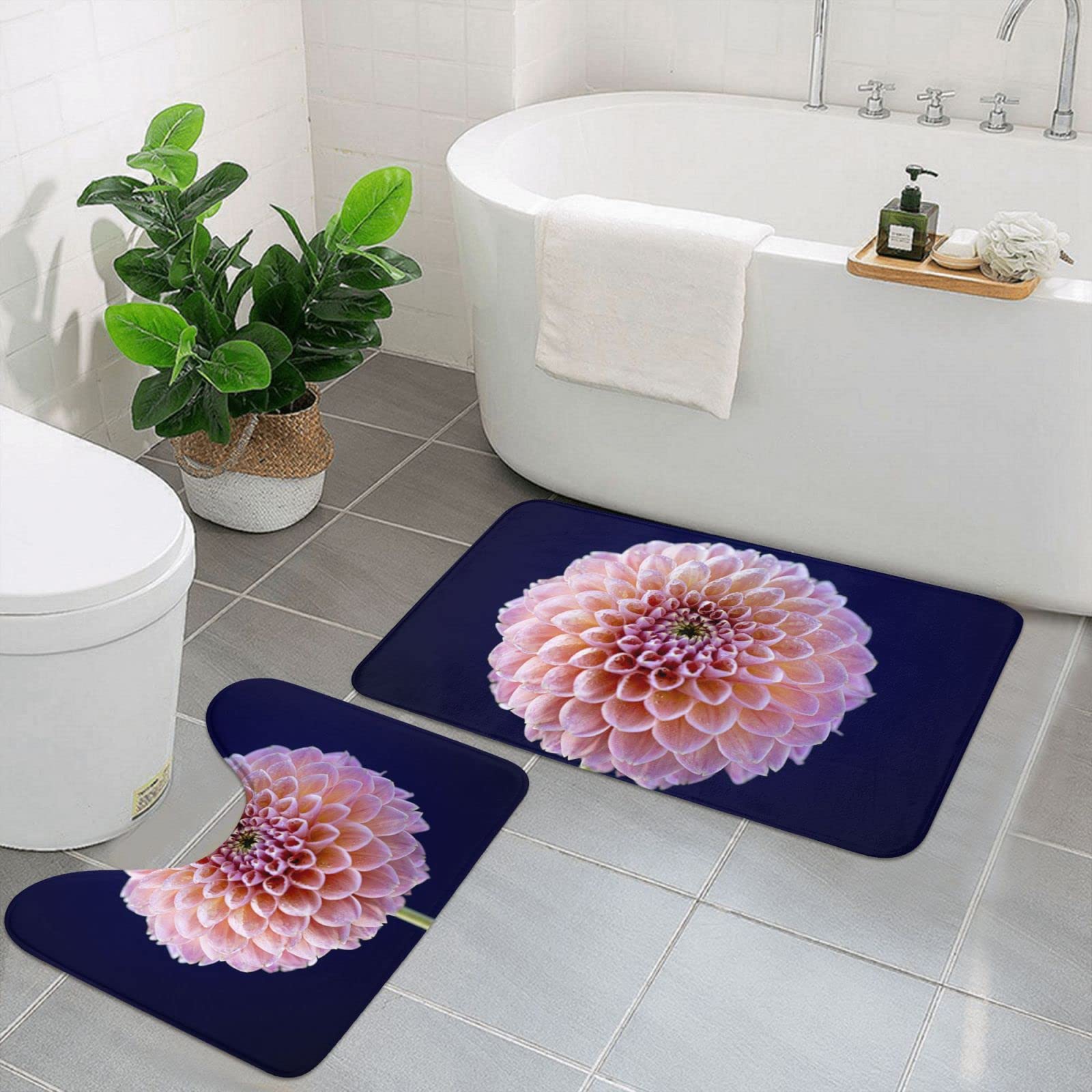 Tapis de bain antidérapants doux lavables et absorbants lot de 2