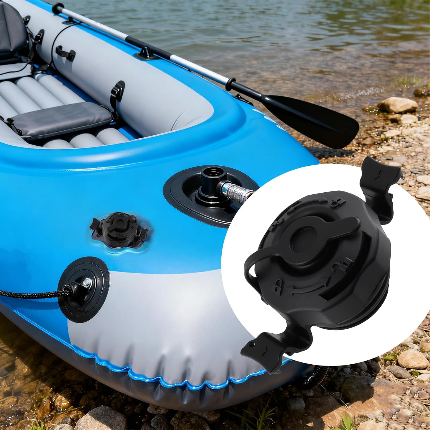 Quluxe Inflatable Valve Air Mattress Plug - Air Valve Secure Seal Cap for Inflatable Airbed Mattress- Black