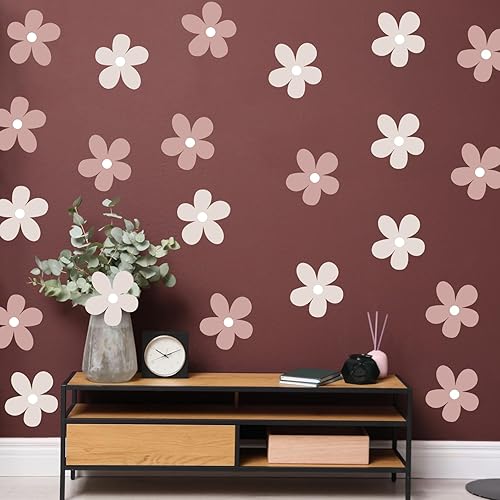Miniatura 7 de 36 calcomanías de pared con margaritas bohemias, calcomanías de pared para despegar y pegar, calcomanías florales para guardería, dormitorio, sala