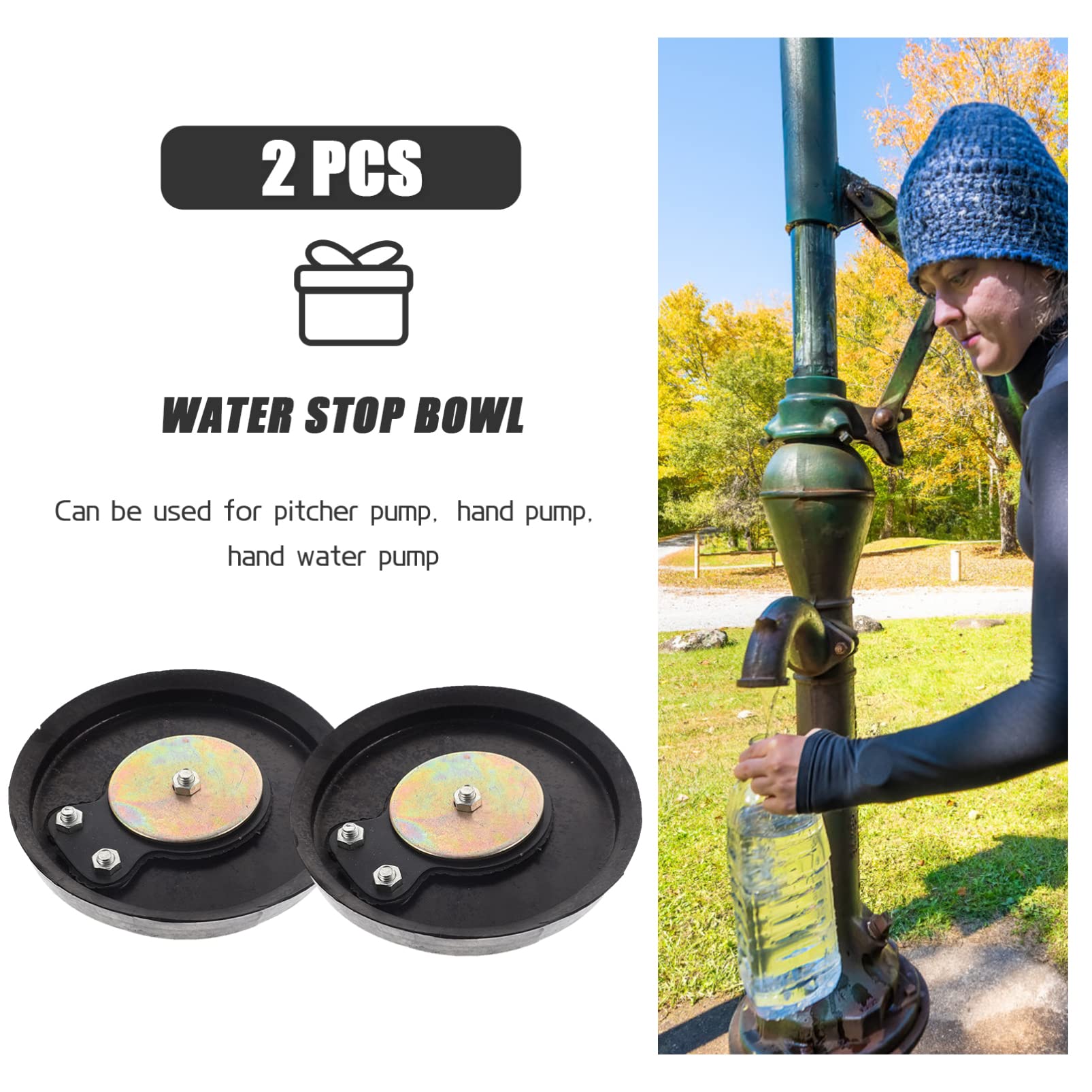 HOMSFOU Lot De 2 Tasses De Rechange Avec Joint Noir Pour Pompes à Eau Manuelles – Caoutchouc Étanché Durable Et Facile à Installer