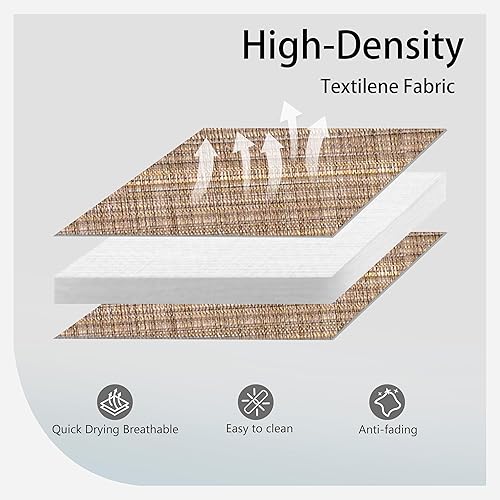 Miniatura 4 de LOKATSE HOME Juego de 3 taburetes de bar, 2 sillas giratorias altas y 1 mesa de bistró de altura para exteriores, muebles de patio, tela roja de