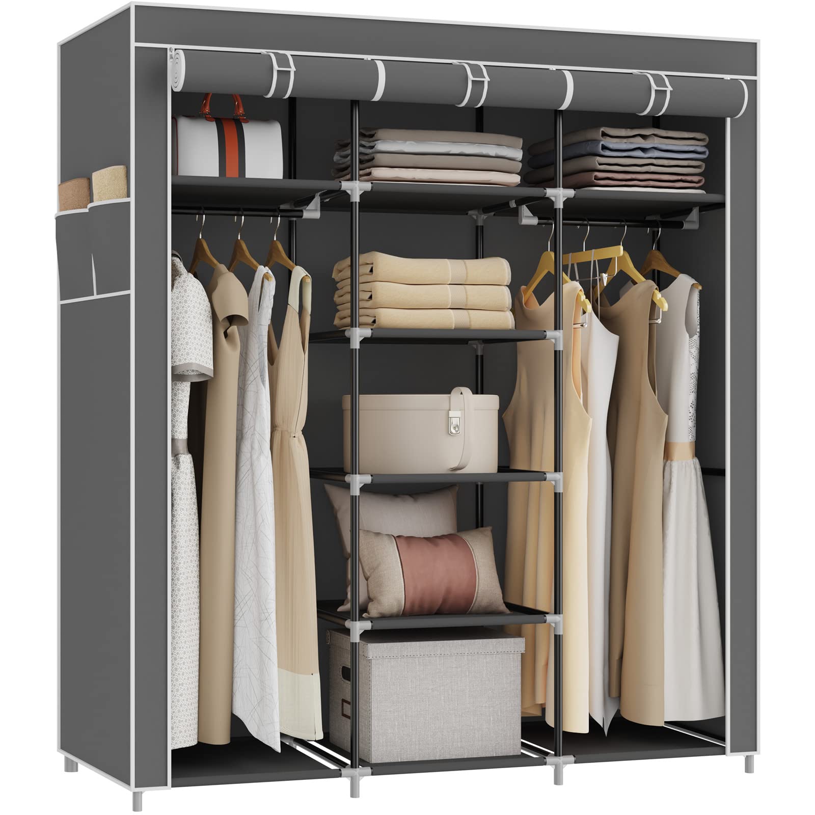 Buy FUNFLOWERS Portable Closet Wardrobe, 60Inch NonWoven Clothes