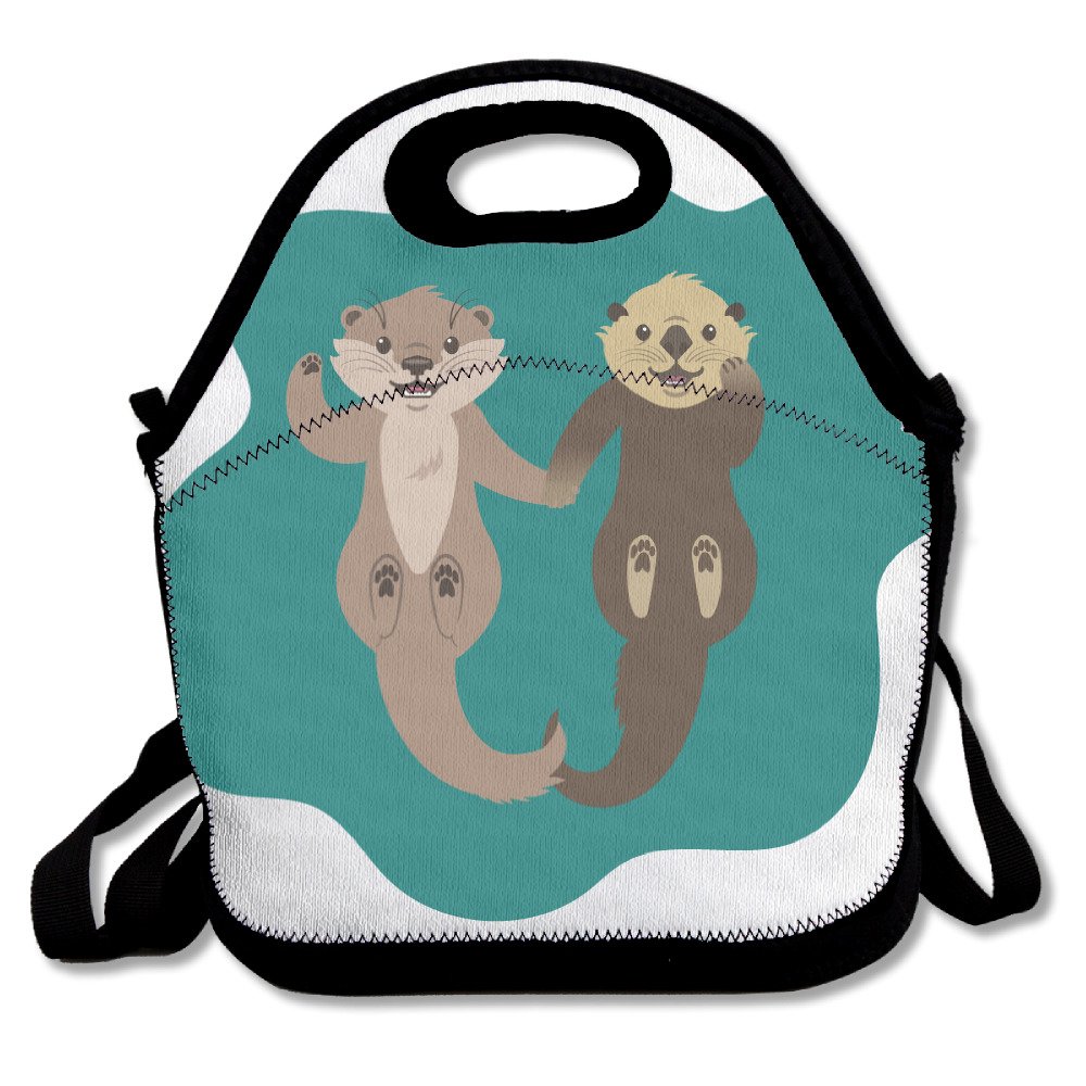 Cartoon Cute Otter Borther Lunch Tote Bag Bags Awesome Lunch Handbag Lunchbox Box For School Work Outdoor