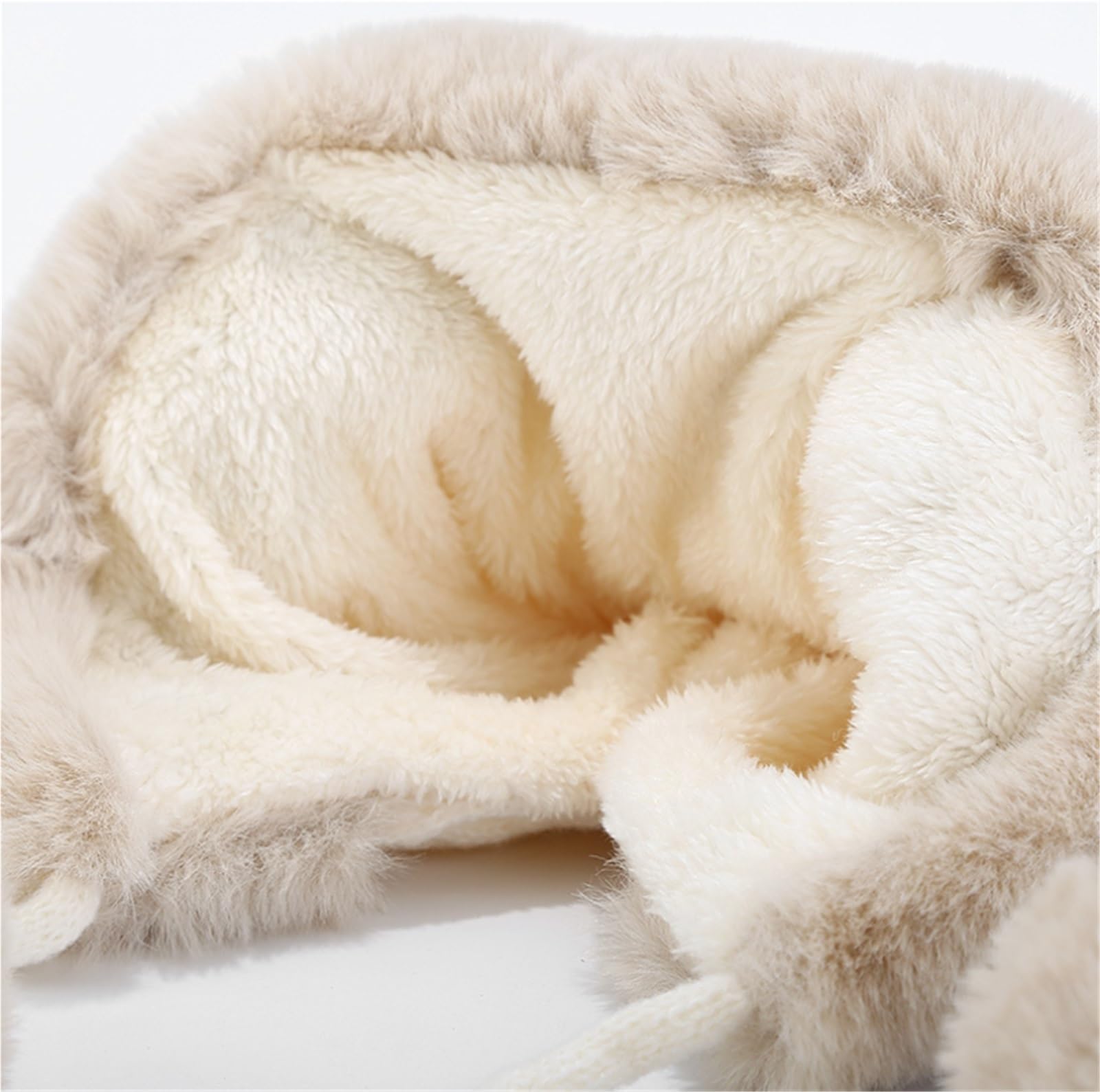 Cappello Invernale Berretto Invernale da Donna Berretto Caldo Foderato con Teschio con Polsino in Pelliccia Sintetica con Pompon Cappello Caldo(Beige)
