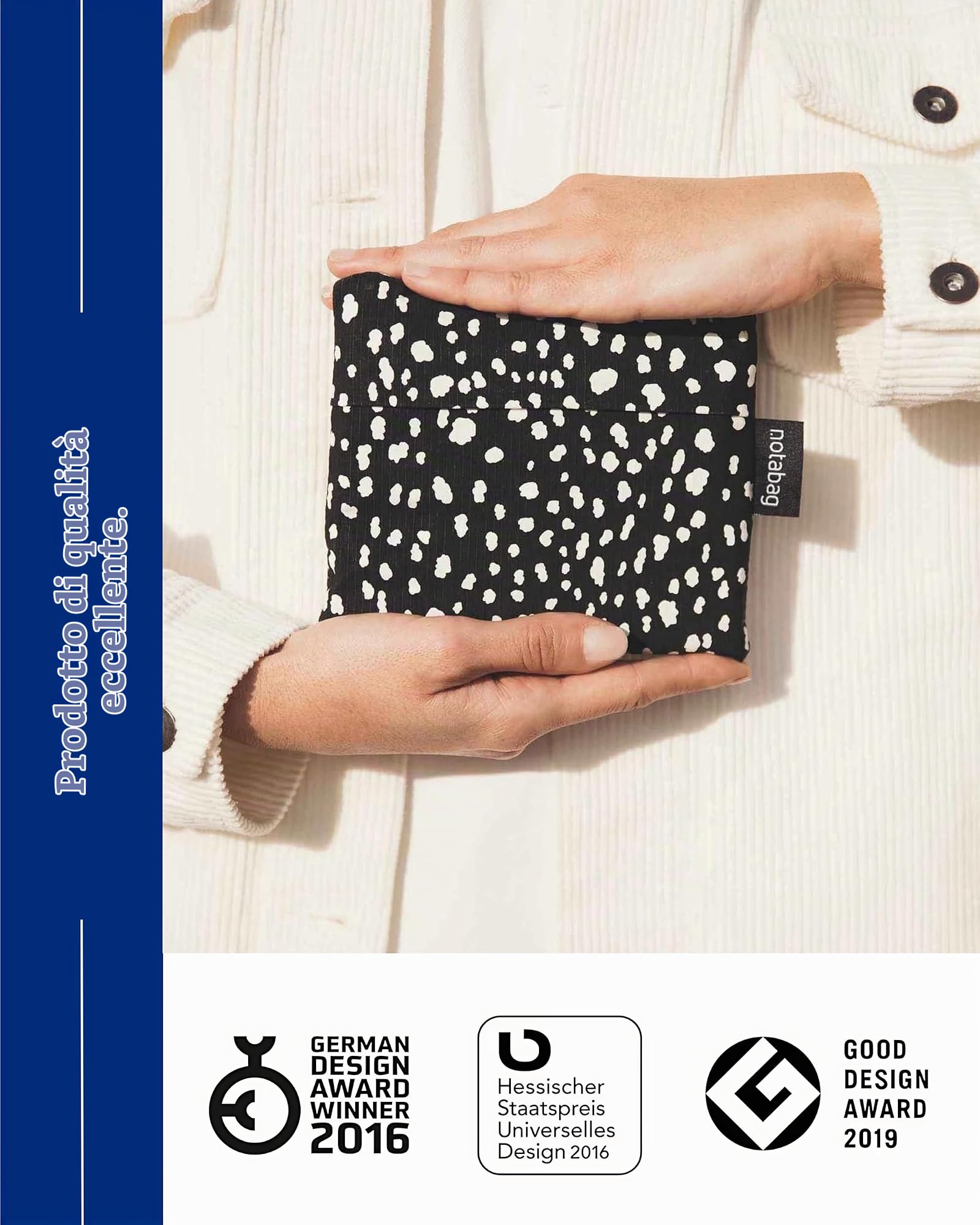 Notabag Zaino e borsa 2 in 1 – Zaino impermeabile – borse della spesa riutilizzabili pieghevoli