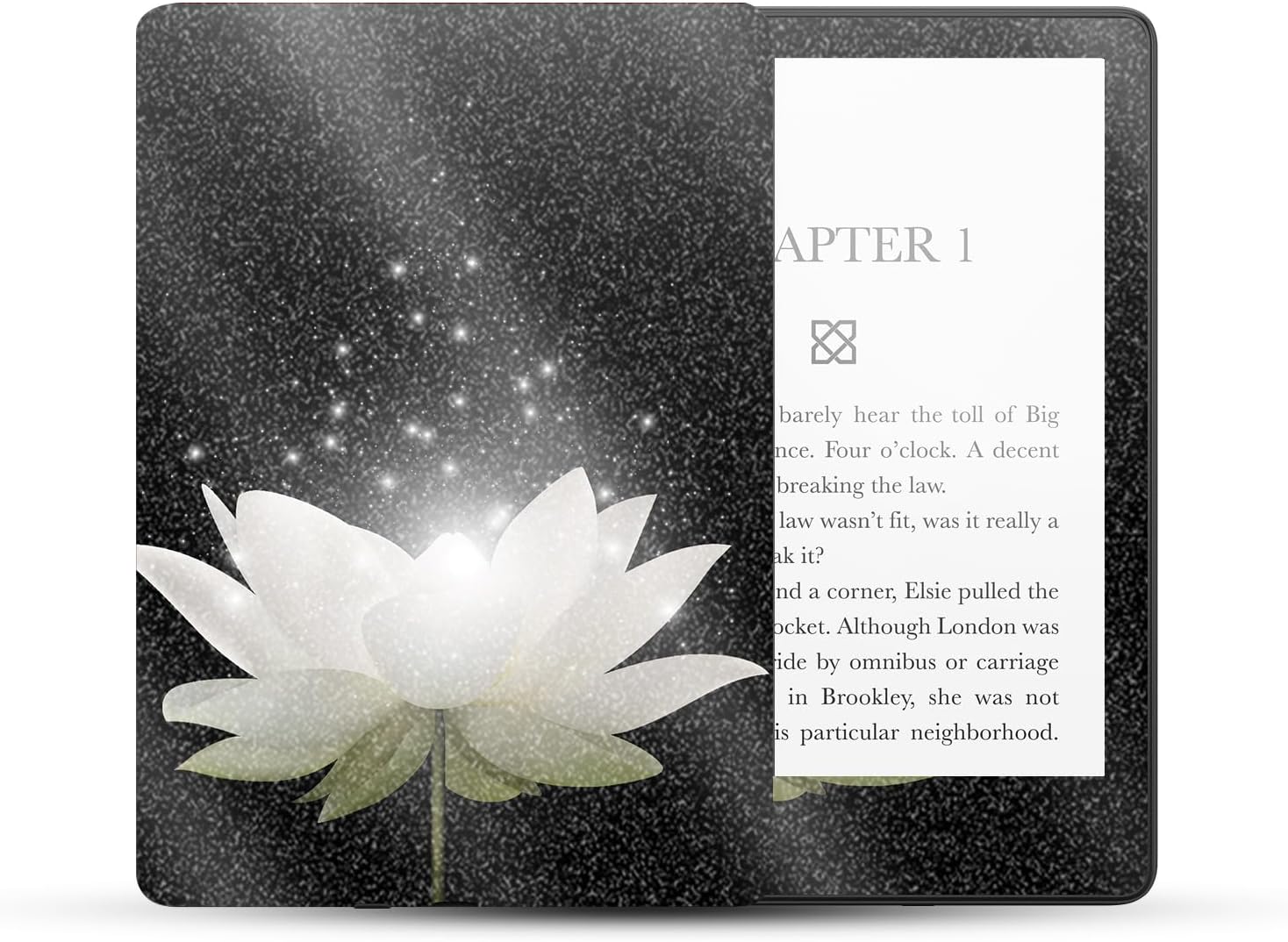 MightySkins Glossy Glitter Skin Compatible with Amazon Kindle Paperwhite 5 6.8-inch 11th Gen (2021) Full Wrap - Twilight Lotus | Protective High-Gloss Glitter Finish | Easy to Apply | Made in The USA