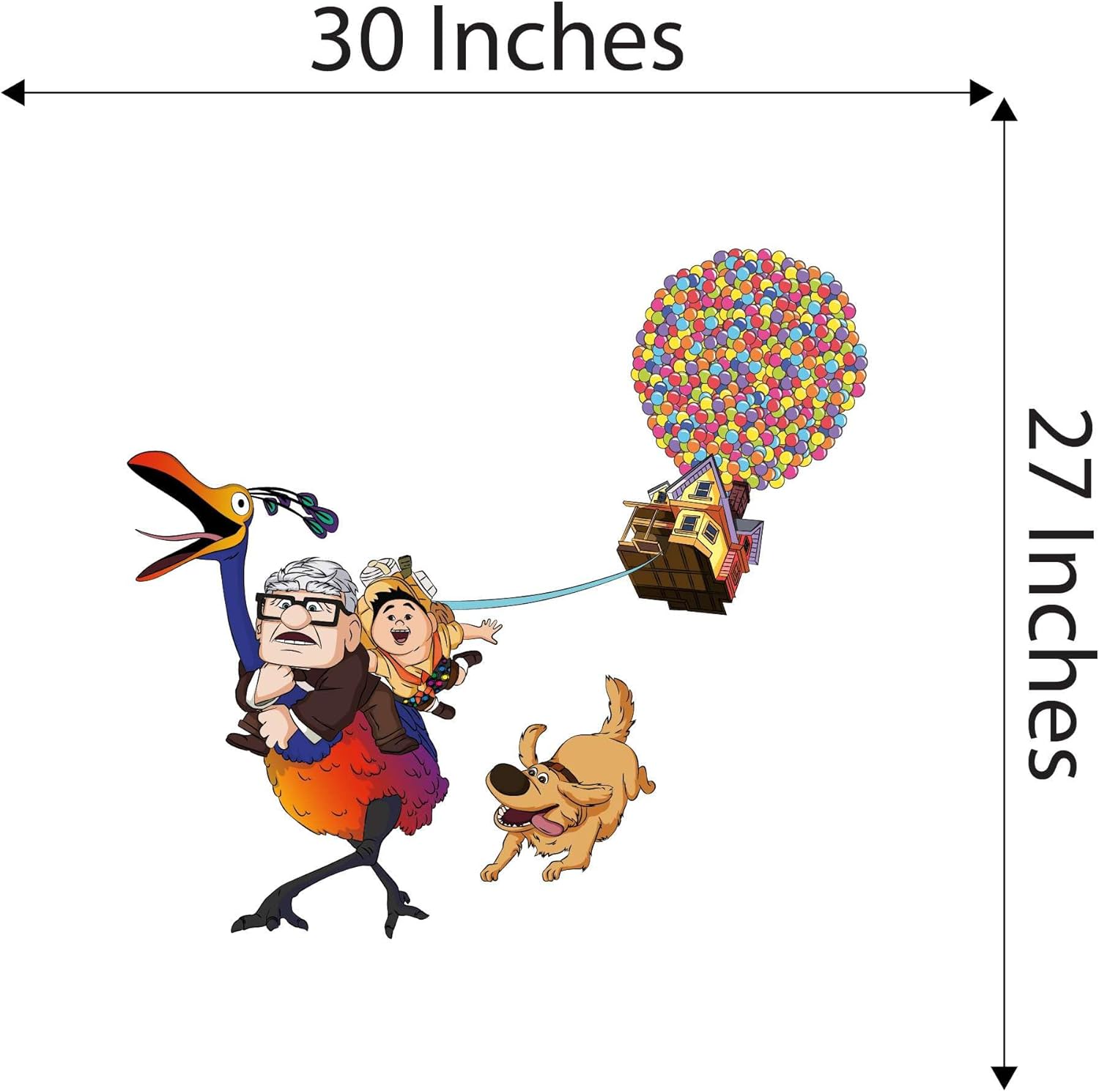 Up Movie Design Floating House Funny Cartoon Design Child's Bedroom Wall Decoration - Size: 30 Inches X 27 Inches