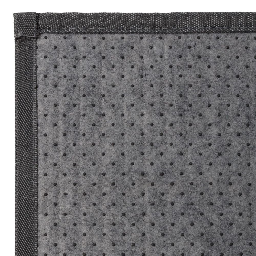 Tapis de Sol antidérapant, Moquette à Rayures en Bambou Coloris Gris - Longueur 200 x Profondeur 140 cm