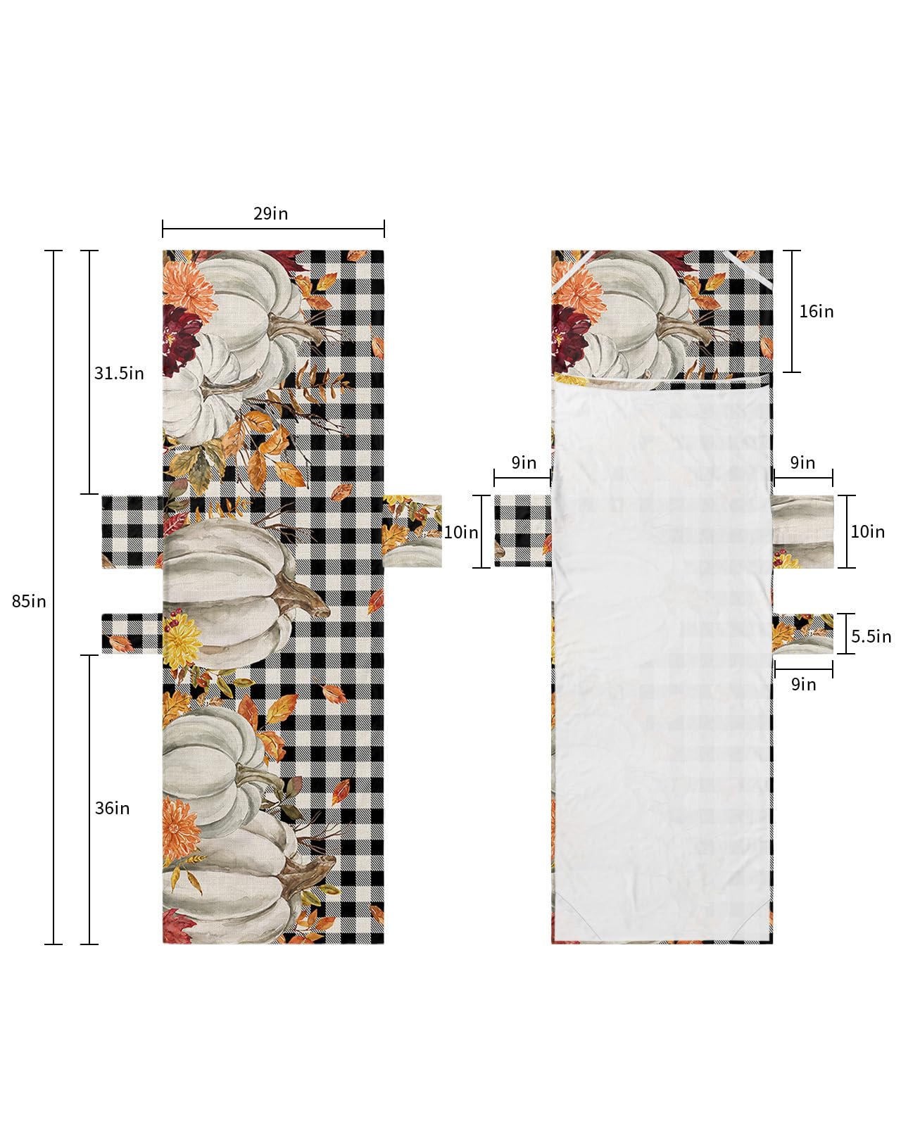 Fall Pumpkin Beach Pool Patio Lounge Chaise Chair Cover Towel with Pockets,Absorbent & Quick Dry Microfiber Towel Cover Bag Summer Travel Accessories for Sunbathing Yellow Maple Leaf Buffalo Plaid