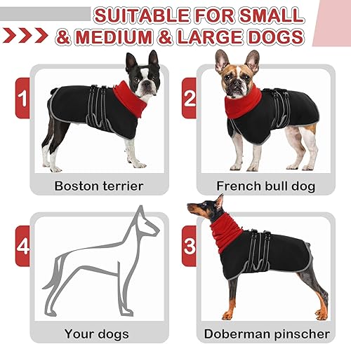 Miniatura 6 de QBLEEV Abrigo de invierno para perro, perro salchicha cálido con hebilla ajustable, chaqueta de Navidad para perros medianos, chaqueta de nieve para