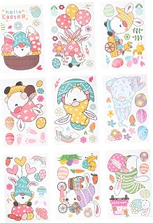 ABOOFAN 9 Pçs Adesivos De Janela Estáticos Decoração De Quarto Infantil Decoração De Coelho Decoração De De Páscoa Adesivos De Festa De Páscoa Adesivos De Parede Decoração De Janelas