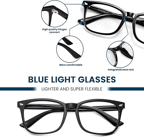 Miniatura 3 de DEVOGUE Gafas de luz azul para mujer, anti rayos UV, bloqueo de videojuegos, lentes de lectura para mujeres y hombres