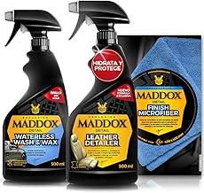 Maddox Detail - Advanced Automotive Care and Maintenance Kit - Leather, Microfiber & Dry Wash | Leather Detailer, Finish Microfiber and Waterless Wash & Wax