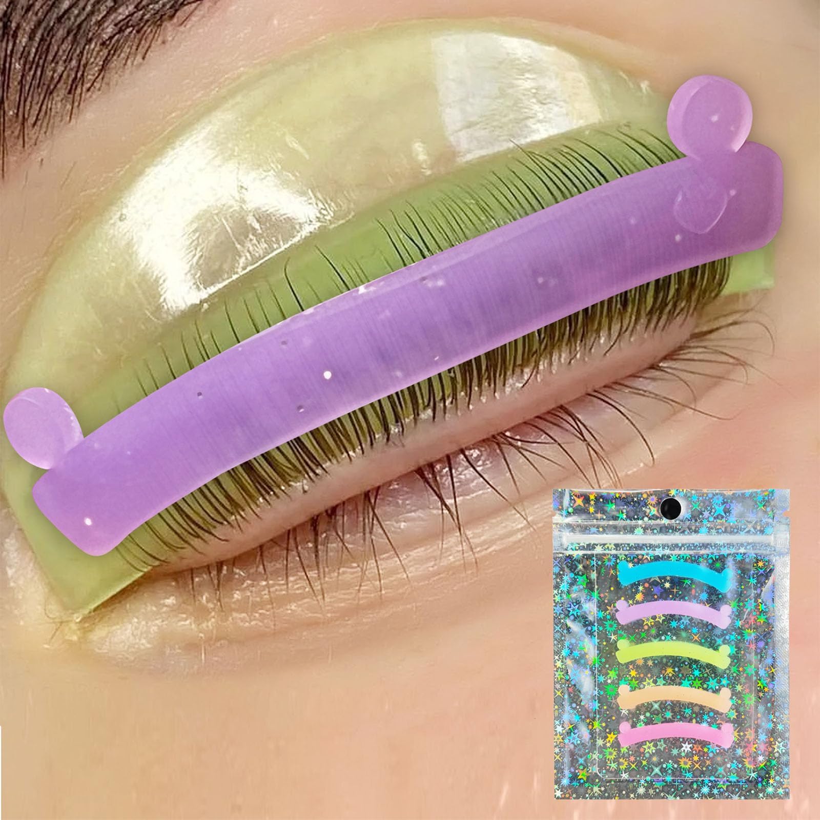 PERMANIA Lash Lift Ribbon, 5 Pcs Silicone Eyelash Rods Ribbon Soft Colorful Lash Lift Tool Flexible Perm Roller Multi-Functional for Eyelash Lifting