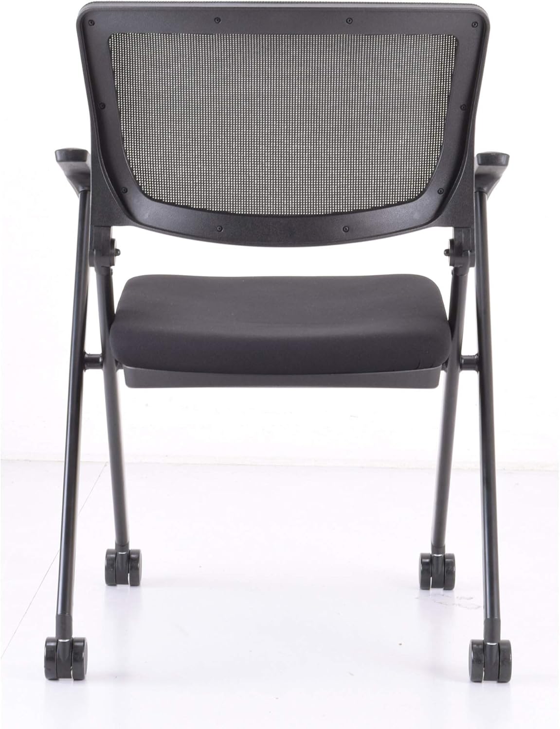 Lorell LLR41845 Plastic Arms Mesh Back Nesting Chair