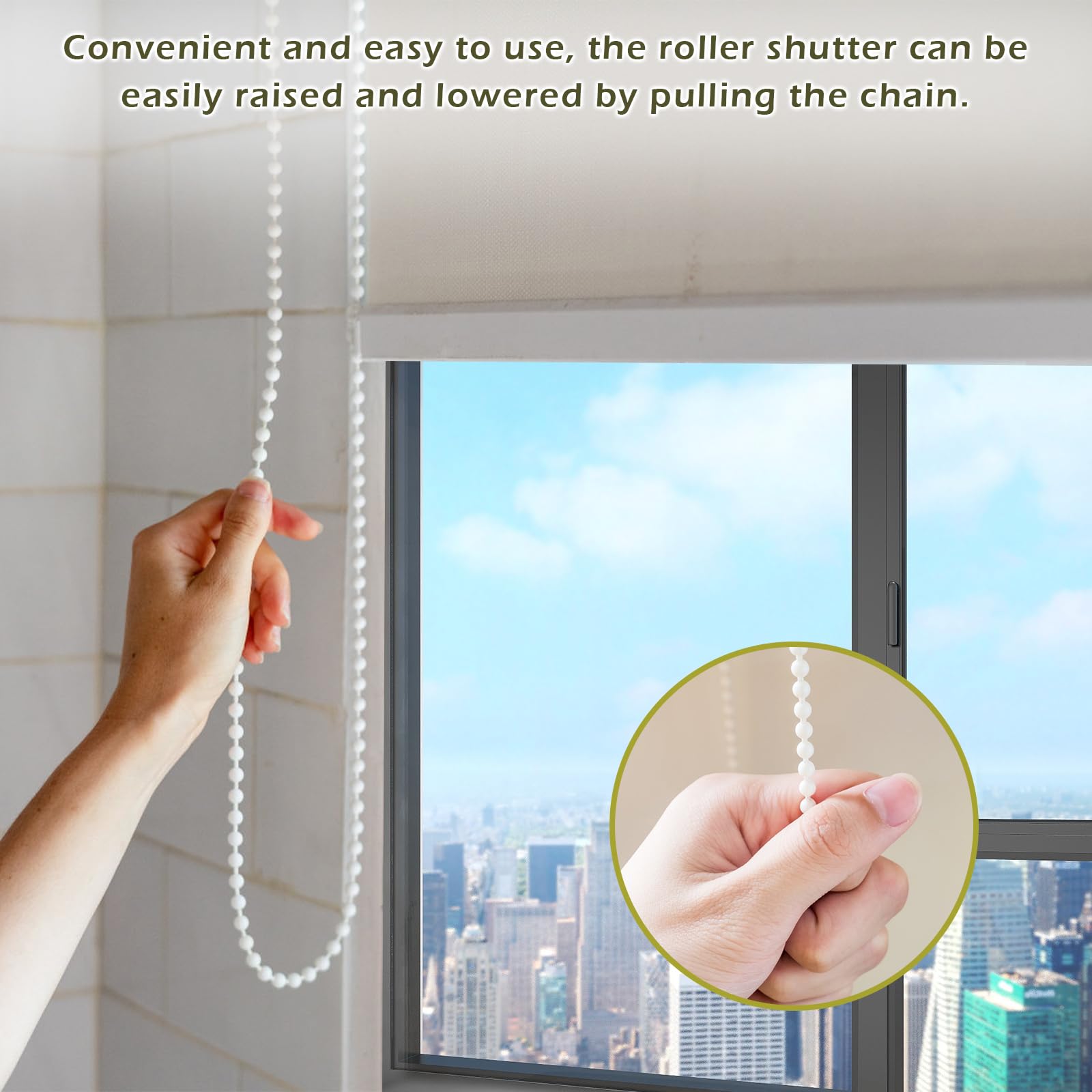 Catena Per Tende 10 Metri Con Connettori - Palline Per Tapparelle, Catenella Zanzariera, Accessori Tende - Foto 12