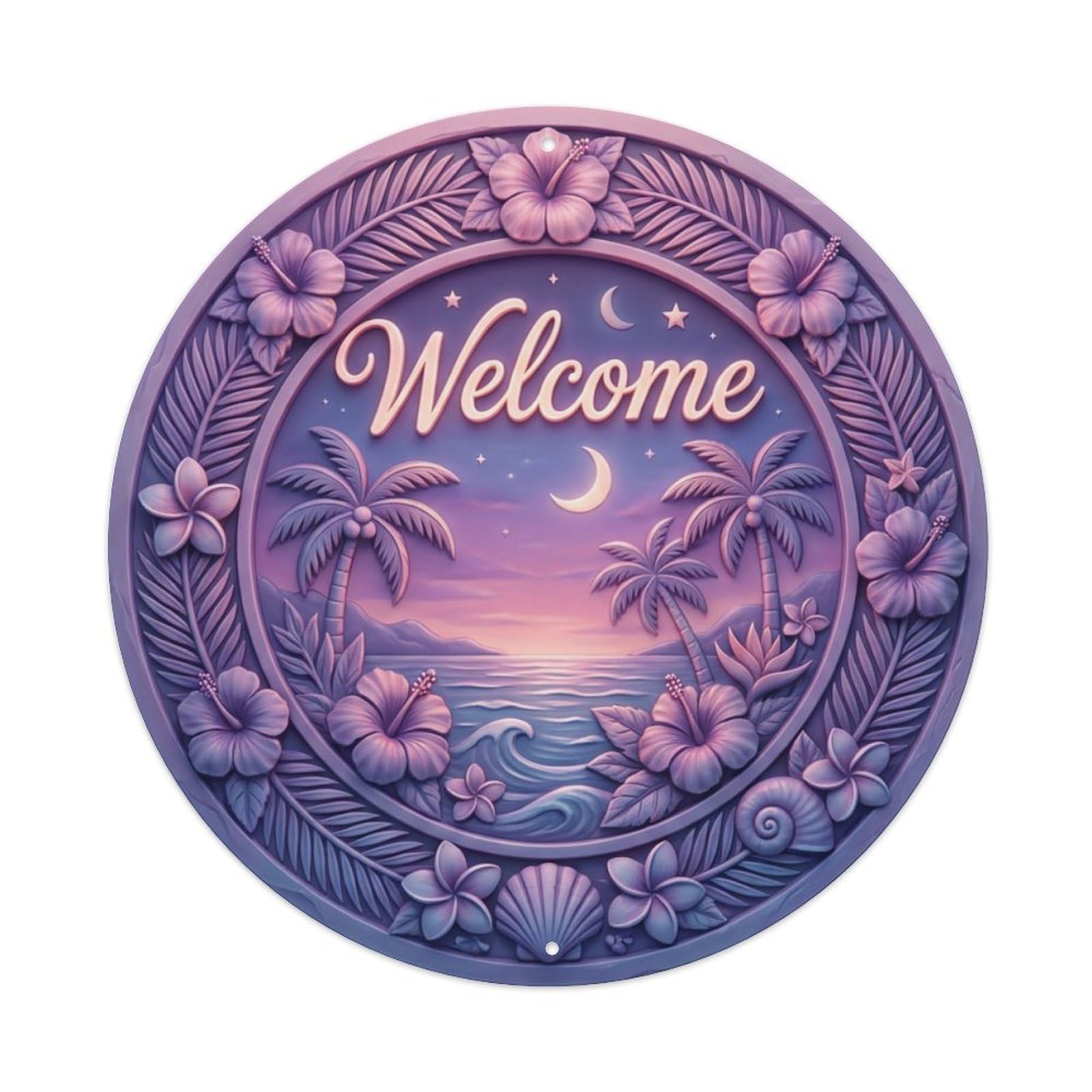 Tgrcjimh Style Metal Tin Sign Tropical Twilight Welcome Evening Paradise