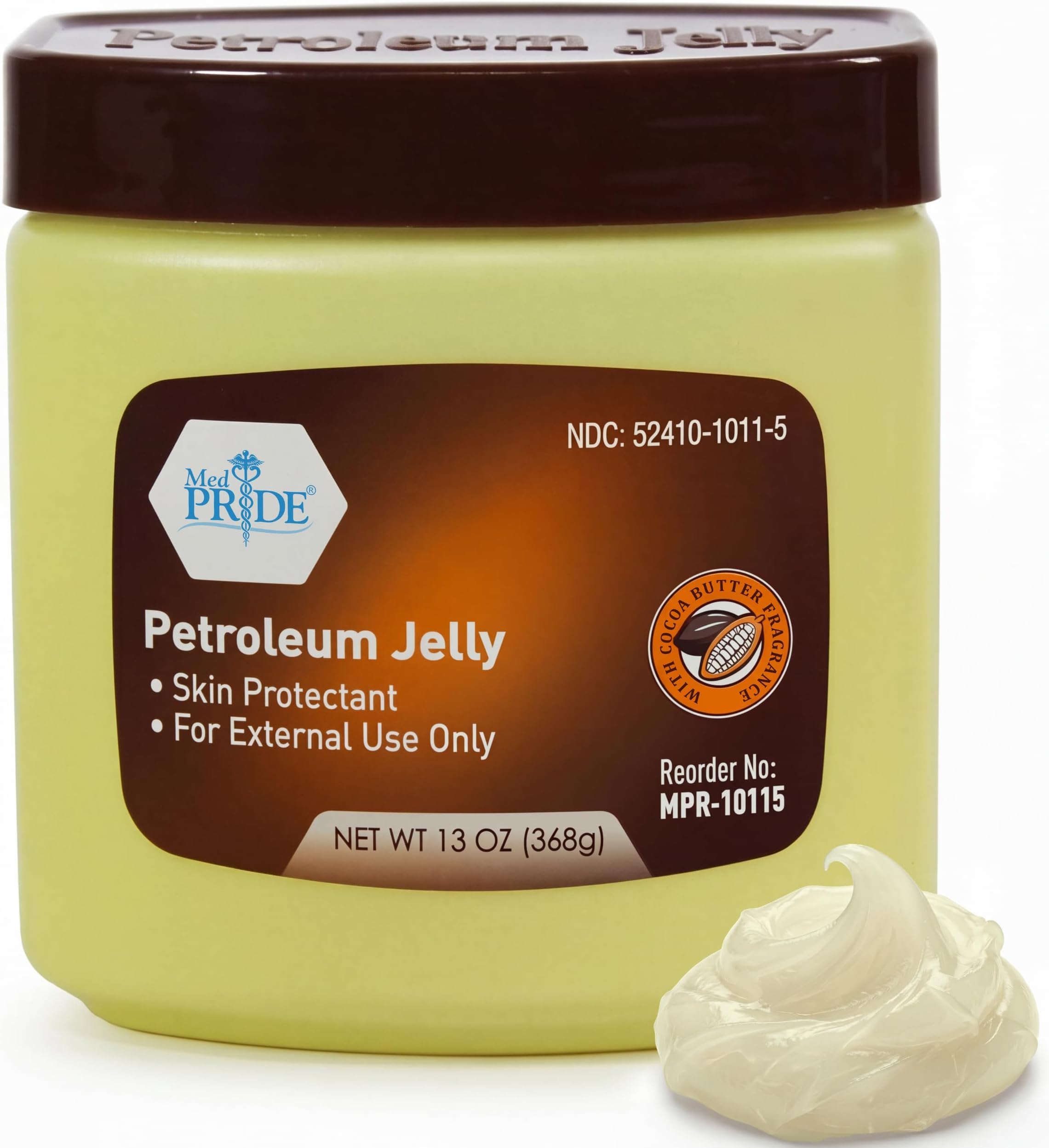 Cocoa Butter Petroleum Jelly, 13 oz - Moisturizing Skin Protectant for Dry Skin, Cracked Hands, Chapped Lips, Rough Heels & Minor Cuts - Hypoallergenic Cocoa Scented Ointment