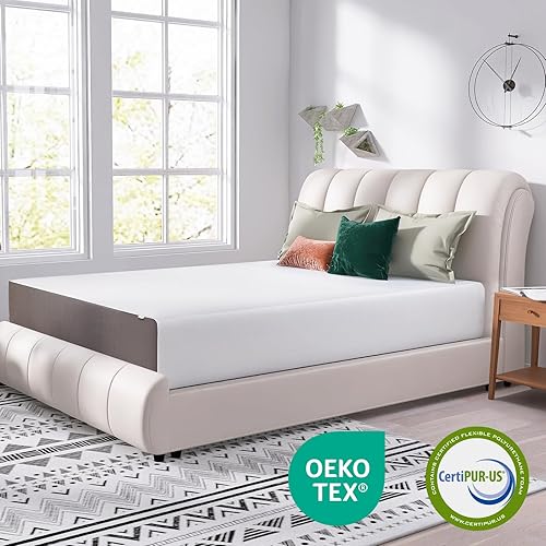 Miniatura 3 de Amazon Basics - Colchón de espuma viscoelástica, sensación suave y mullida, 12 pulgadas, tamaño King, color blanco/gris