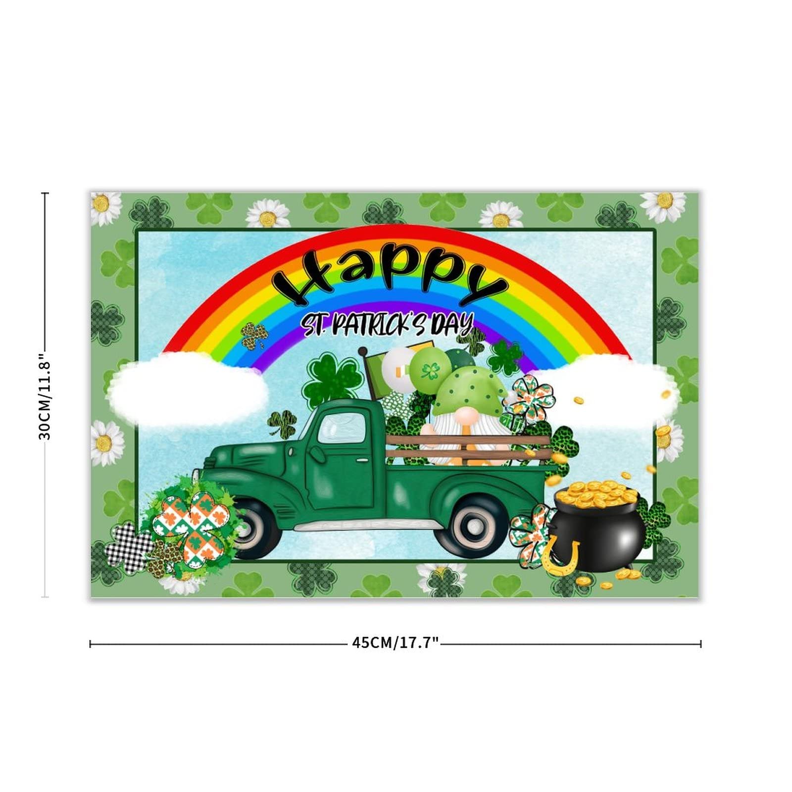 St. Patrick’s Day Holzschild – 15x8,9 Cm, Mit Zwergen & Kleeblatt, Tischdekoration