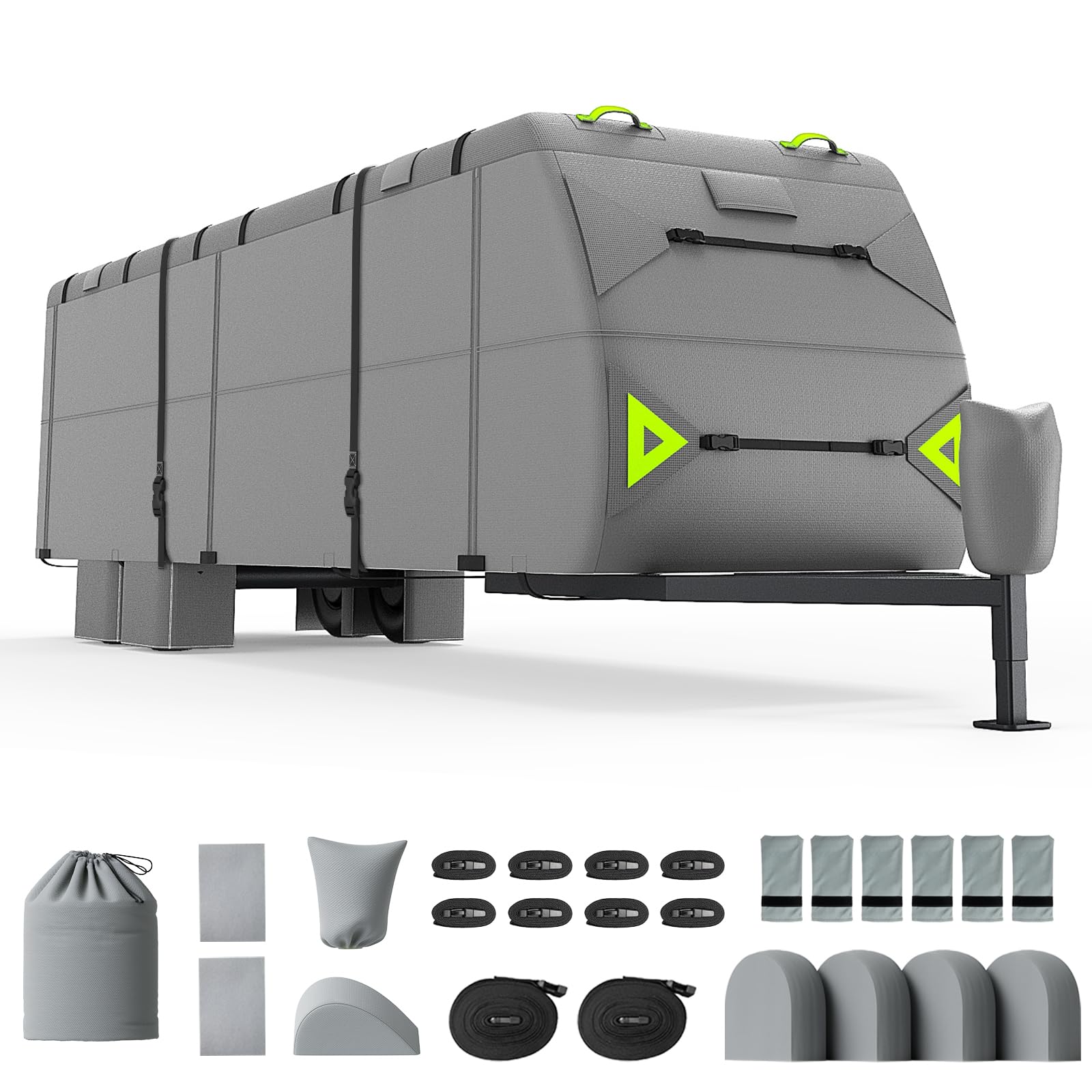 PuroShelt RV Cover 22-24ft: 7 Layers Travel Trailer Cover, Waterproof Camper Cover, Toy Hauler Cover with Tongue Jack Cover, Tear Resistant Waterproof